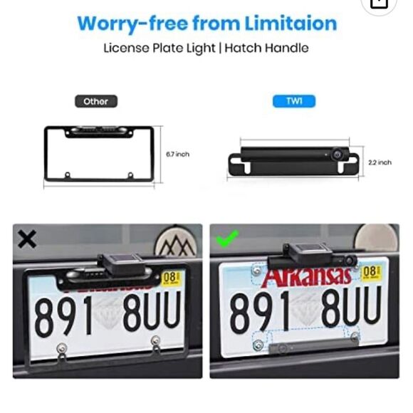 Autovox solar wireless auto rear backup camera w/5”lcd monitor/screen - Picture 8 of 14